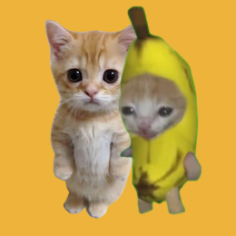香蕉猫与娃娃丢头像